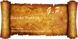 Gazda Patrik névjegykártya